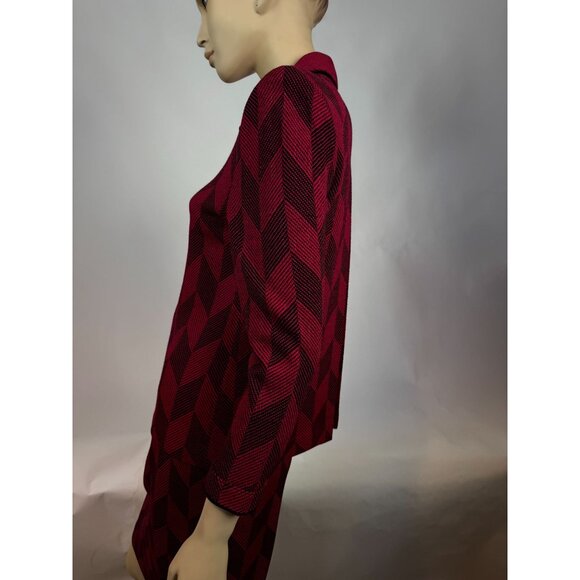 St. John Collection By Marie Gray K716335 Chevron Knit Zip-Up Jacket  Size 2 Pin - Picture 8 of 16